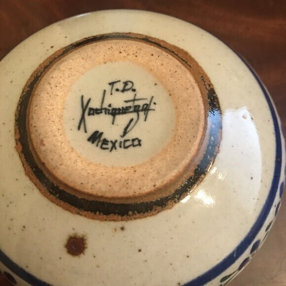 Vintage Xochiquetzal Tonala‎ Mexican Pottery 6" Bowls Signed Teresa Duran - Picture 6 of 6
